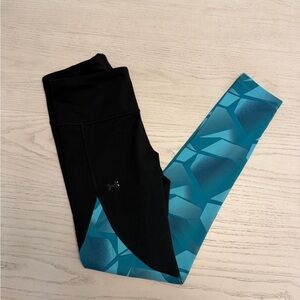 Under Armour Black and Blue Geometric Leggings